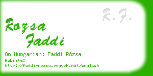 rozsa faddi business card